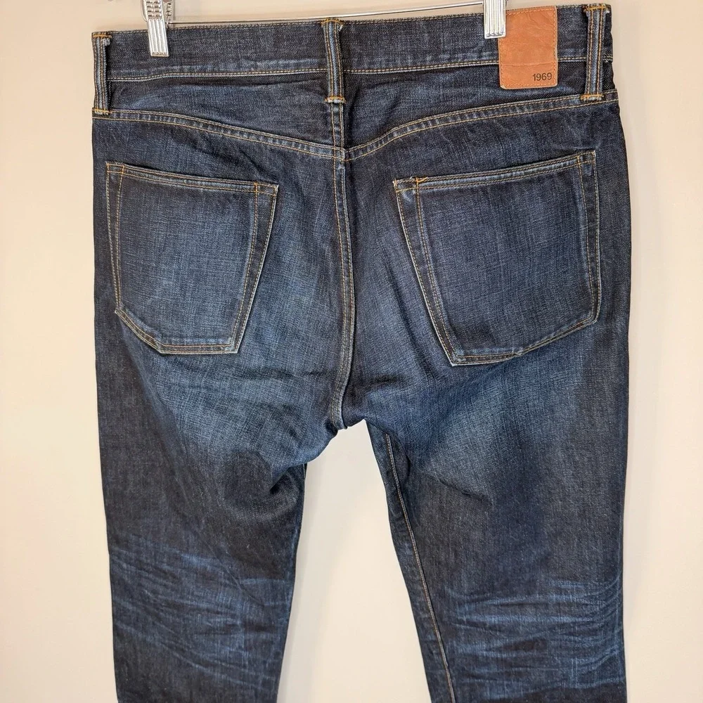 Gap 1969 men's Denim relaxed fit dark blue Wash SZ-33X32 fits 34X31‎ 100% Cotton